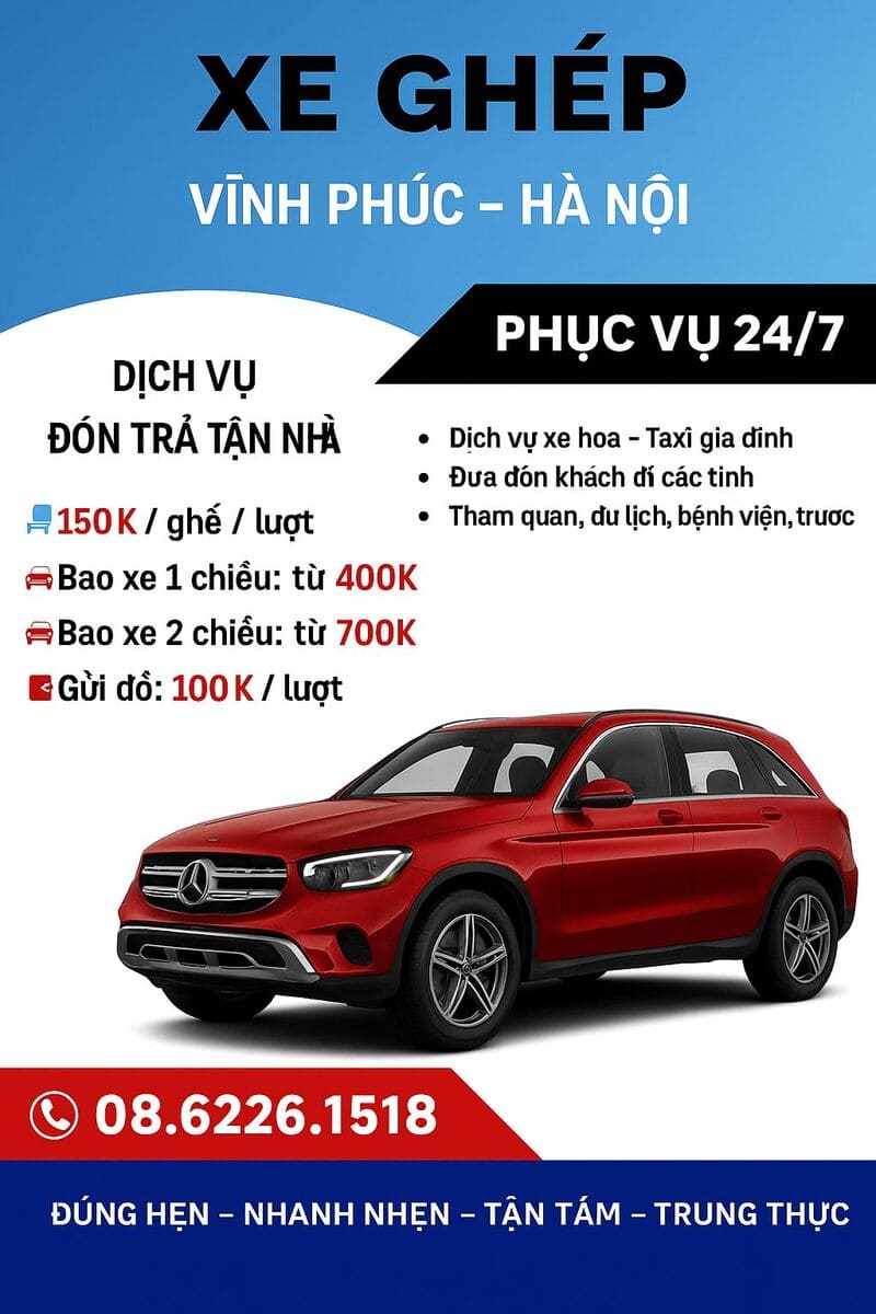 Taxi Yên Lạc: giá cước chỉ 11k/km & số điện thoại 11 hãng 4–7 chỗ