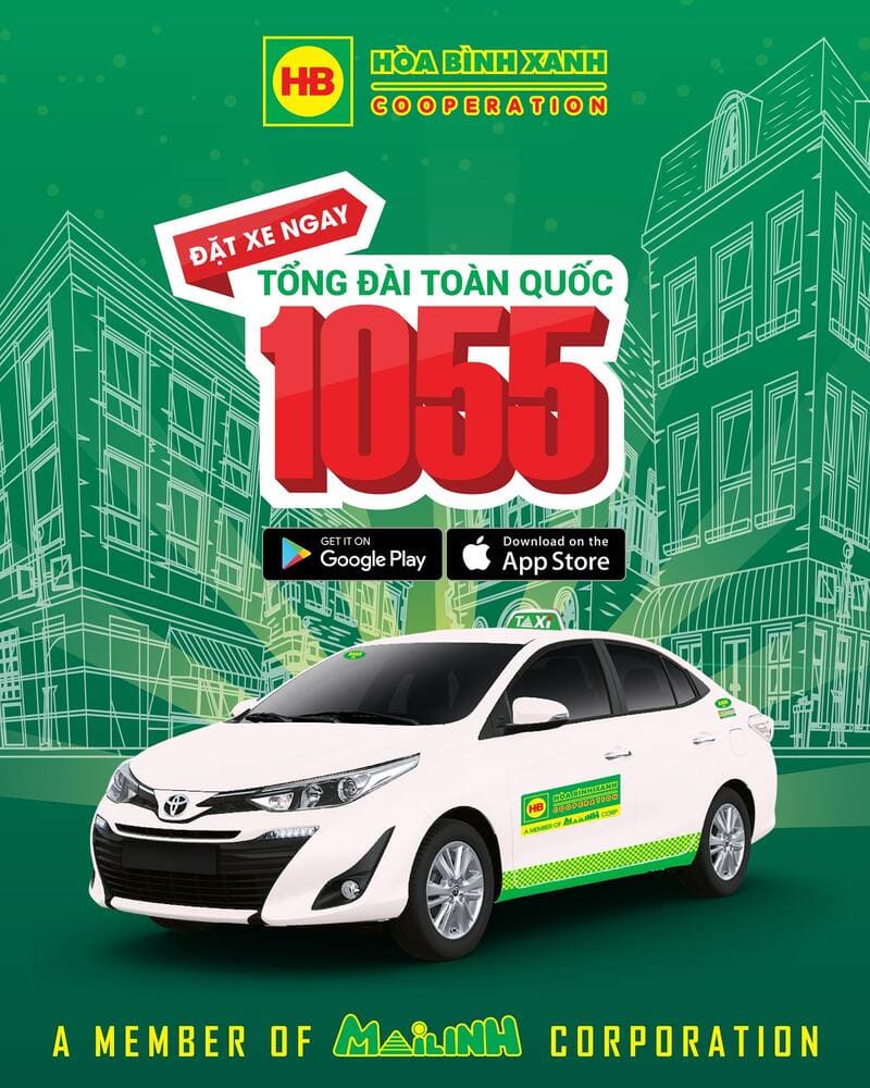 Taxi Hòa Bình: Số điện thoại tổng đài & giá cước 17 hãng xe